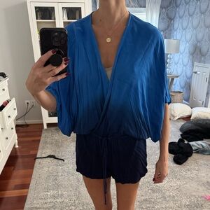 Young Fabulous and Broke Blue Ombre Kimono Romper